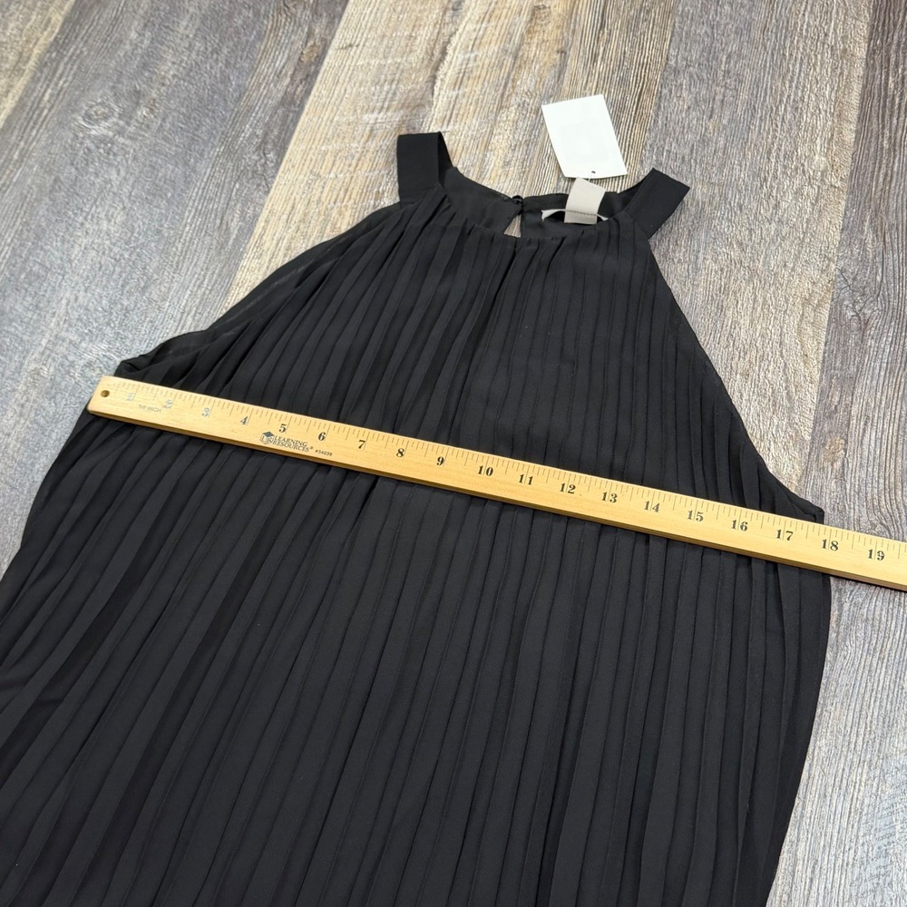 H&M Pleated Halter Dress Women Small Black Chiffon Sleeveless - Picture 9 of 9